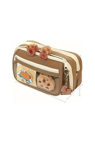 Capybara Kalem Kutusu Kapibara Kalemlik Büyük Kapasiteli Aksesuarlı Geniş Büyük Boy Kawaii Kore Tarzı Sevimli Kal Çok Renkli