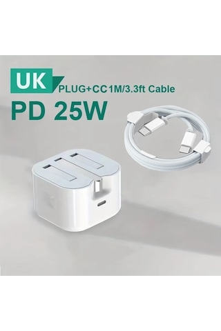 Zyzqstore İngiltere Usb-c Şarj Cihazı İphone Uyumlu 15/16/huawei/samsung Qc3.0 1 Adet