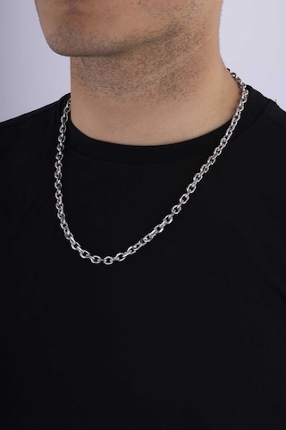 Gümüş Pazarım Geçmeli Halka Model Erkek Çelik Zincir Çok renkli