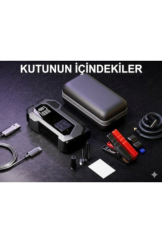 Tarçın 4000a Akü Takviye Cihazı & 150psı Hava Kompresörü + Taşıma Çantası