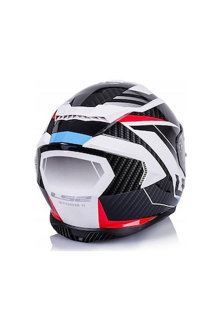 Ls2 Storm 2 Racer Beyaz Kapalı Motosiklet Kaskı Beyaz - Siyah