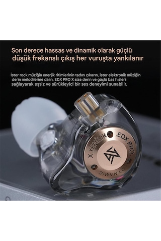 Kz Edx Pro X 1dd 10mm Kulak Içi Kulaklık Mikrofonlu Ve Type C Dönüştücü Kablo EDX Pro X