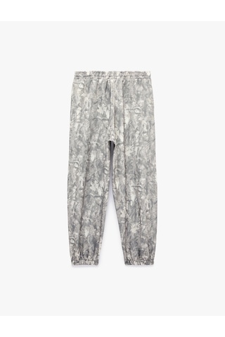 Koton Beli Bağcıklı Cepli Soyut Baskılı Rahat Kalıp Balon Fit Jogger Eşofman Altı Gri Desenli 7wal40092ık