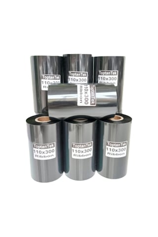 110x300 Ribon 1 Rulo 300 Metre Termal Transfer Ribbon Toplam 10 Rulo Tam Metraj
