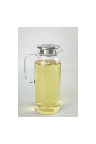 Özel Üretim 1500 Ml Borosilikat Cam Su Sürahisi Metal Kapaklı Ve Isıya Dayanıklı Çay Meyve Suyu