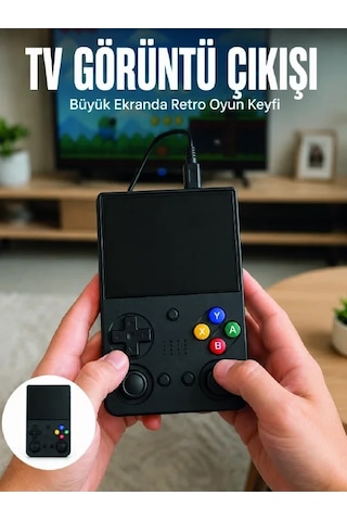 Retro Oyun Konsolu Çift Og Joystick 64gb Hafızalı Taşınabilir El Konsolu Diğer