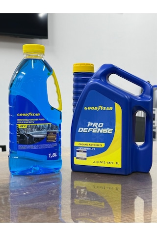 Ultra Pro Defense Goodyear 2025 Üretim Antifriz -56 3l Ve Antifrizli Cam Suyu -22 1.8l Hazır Kırmızı