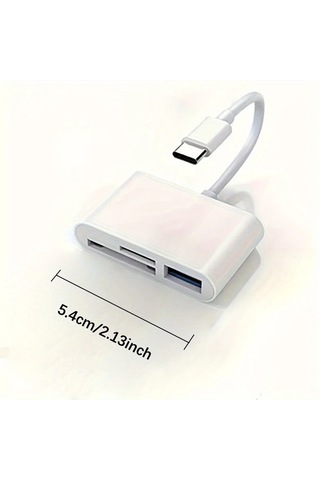 Willowhaven Usb Type C Sd Tf Kart Okuyucu Beyaz İphone Android Windows Laptop Telefon Adaptörü
