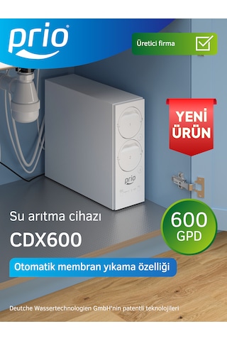 Prio Cdx600 Praktic Tanksız Direkt Akışlı Otomatik Yıkamalı Pompalı Su Arıtma Cihazı 600 Gpd Direk Akış
