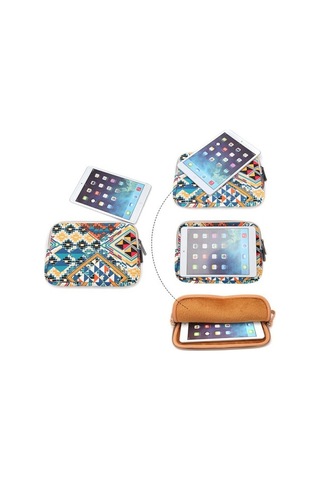 Ebitda 39x27.5x1.5cm 15.6 Dizüstü Bilgisayar Çantası Taşıma Saklama - Geometrik Gül Dokusu Çok Renkli