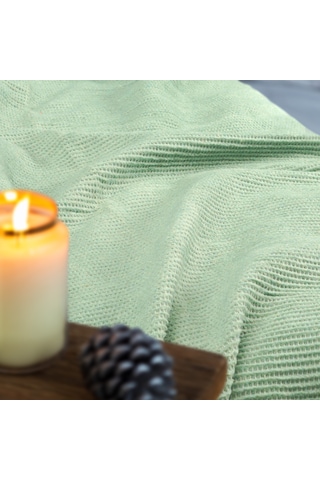 Verra Home Pamuk Battaniye Tek Kişilik Tv Battaniyesi 130 x 170 CM Mint Yeşili