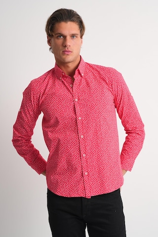 Alexander Gardi Alexandergardı Desenli Slim Fit Erkek Gömlek Pembe