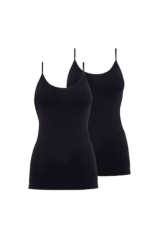 Blackspade 1591 2'li Paket Kadın %95 Pamuklu İnce Askılı Atlet Siyah