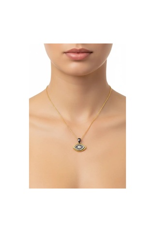G&a Jewels - Derin Bakış - 925 Ayar Oksitli Yaldız Altın Kaplama Gümüş Kolye Altın - Gümüş 40+5 Cm