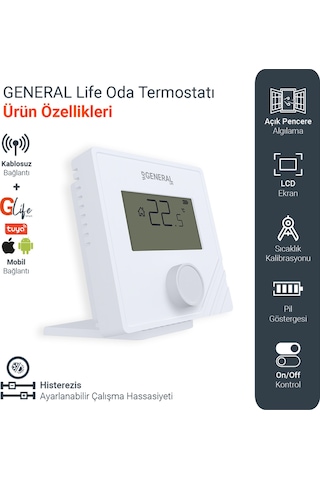 General Life Mitra HT25 RF Smart Kablosuz Wi-Fi Akıllı  Oda Termostatı