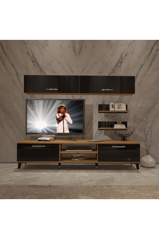 Decoraktiv Eko 5 Mdf Dvd Silver Tv Ünitesi Tv Sehpası Pera - Siyah