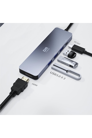 Dm Chb058 Type C To 4k Hdmı 3 Usb 3 0 Pd Hub Dönüştürücü
