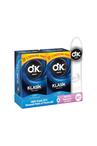 Okey Klasik 40'lı Prezervatif&Okey Zero Kayganlaştırıcı Jel 100ml
