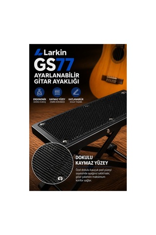 Larkin Gs77 Katlanabilir Ayarlanabilir Gitar Ayaklığı Ayak Sehpası Foot Rest