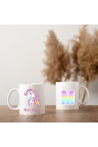 Çocuklara Özel Unicorn Tasarımlı Kupa Bardak