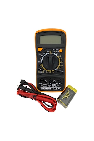 Zauss XL830L Dijital Multimetre Led Ekran Avometre Mini Ölçü Aleti + 9V Pil