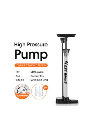 Ximistore9 Yüksek Basınçlı Bisiklet Pompa 140psı - Ev & Spor Araçları İçin, T Tipi Kollü, Katlanabilir Taban, Manometreli, Siyah