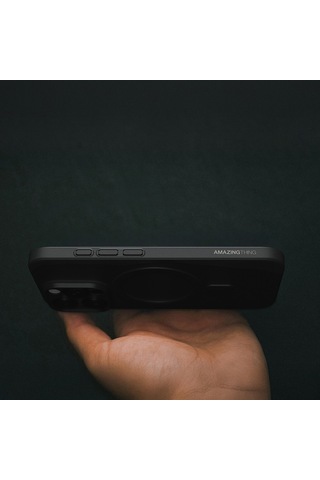 Apple Uyumlu iPhone 16 Pro Max Kılıf M-safe Şarj Özellikli Amazingthing Minimal Air Serisi Kapak Siyah
