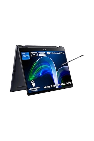 Acer TravelMate Spin P6 NX.VTPEY.003 i7-1165G7 16 GB 512 GB SSD 14" W11P Dizüstü Bilgisayar