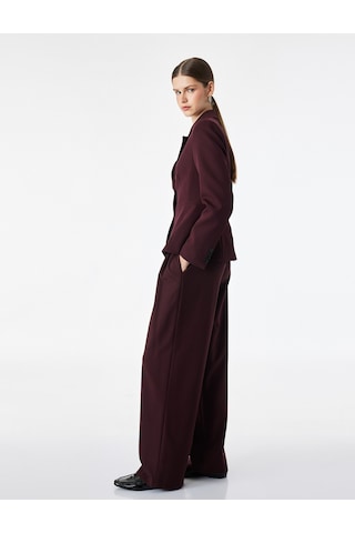 Koton Geniş Yaka Dikiş Detaylı Düğmeli Blazer Ceket Bordo 7wak50077uw