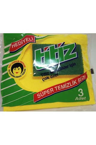 Titiz Süper Temizlik Bezi 3'lü + Sünger