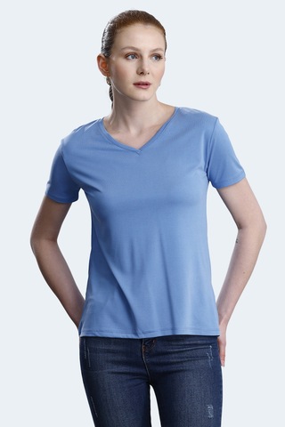 Slazenger Perıcas 3 Lü Set Kadın Tişört Ekru - Mürdüm - Mavi