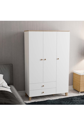 Mezza 3530 Vento 3 Kapılı Gardırop Sepet - Beyaz