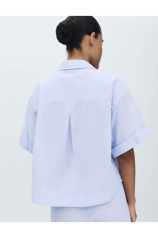 Marks & Spencer Pamuklu Pijama Üstü T37003740T Mavi