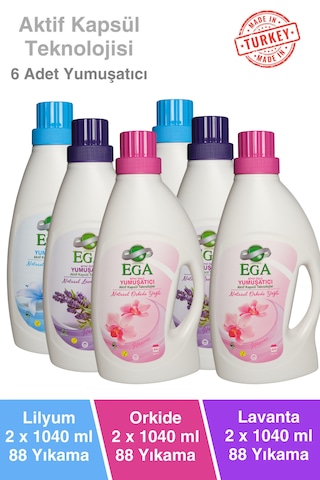 Ega Kimya Aktif Kapsül Teknolojili Çamaşır Yumuşatıcısı 6 x 1040 ML