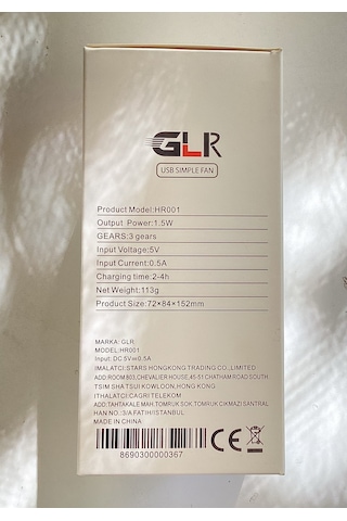 Glr Taşınabilir Mini Usb Fan, Masa Üstü Ve Taşınabilir Mini Fan 90 Derece Hareketli Başlık Beyaz