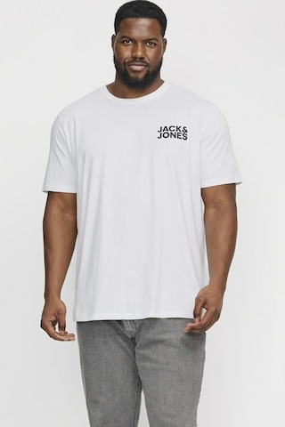 Jack & Jones Erkek T Shirt 12158505 Beyaz-siyah Beyaz-siyah