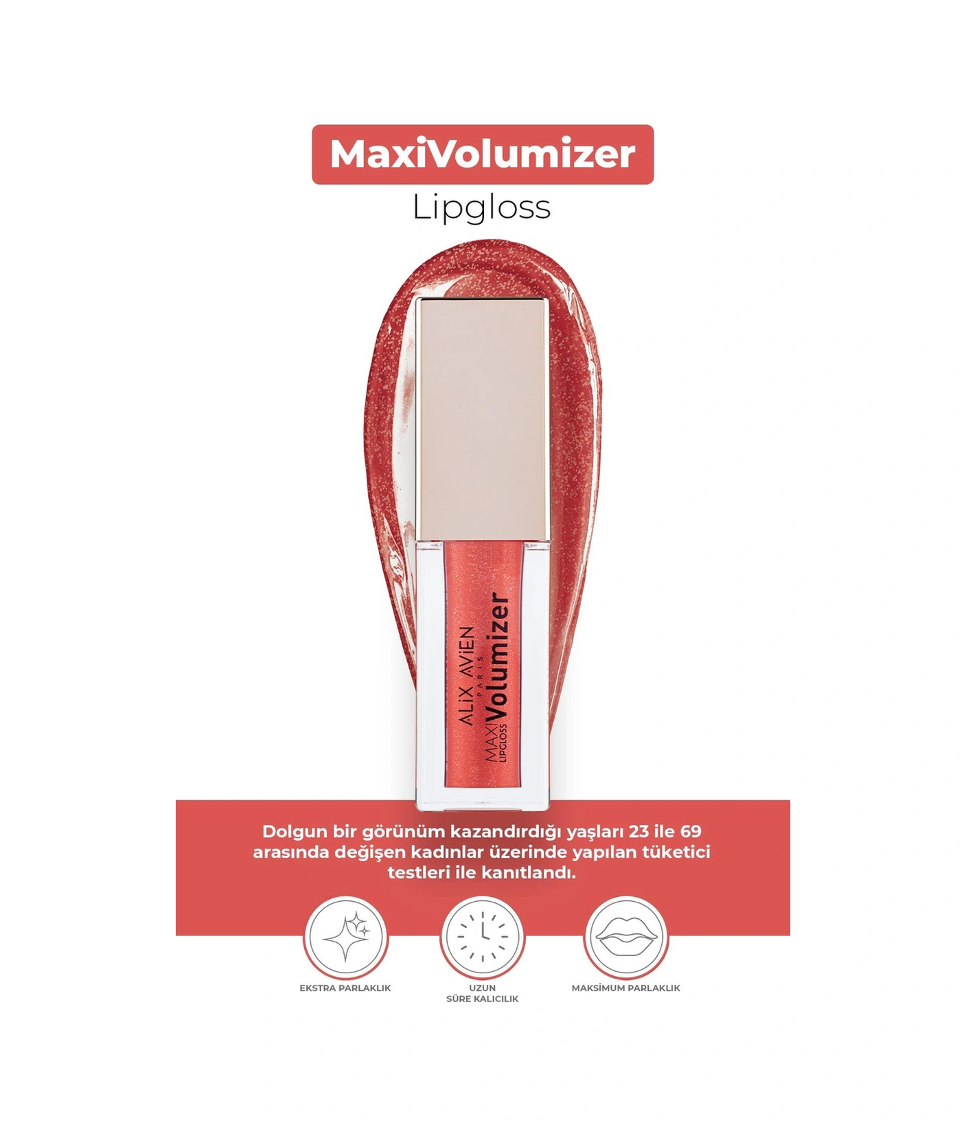 Alix Avien Maxivolumizer Lipgloss 217 Pomegranate Blossom Kalıcı Ve Nemlendirici Ruj Dolgunlaştırıcı Etki