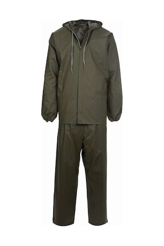 Yağmurluk Fermuarlı Su Geçirmez Yağmurluk %100 Su Geçirmez Pvc Ba Haki