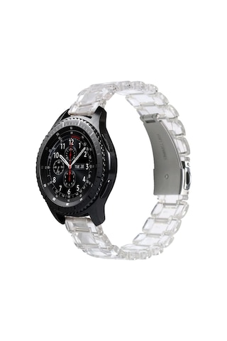Samsung Galaxy Uyumlu Watch 3 45Mm / 46Mm Kordon 22Mm Şeffaf Baklalı Kor