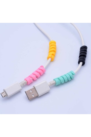 Ekılıf - Kablo Koruyucu Silikon - Siyah - T5266 Siyah