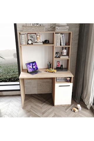 Ildır Çalışma Masası Flora Beyaz Tamamı Mdf