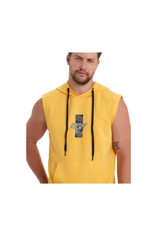Adams Erkek Kapüşonlu Kanguru Cepli Kolsuz Sweatshirt 001