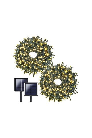 Singree Güneş Enerjili 200 Led'li Su Geçirmez Bahçe Aydınlatma Seti - 2 Adet