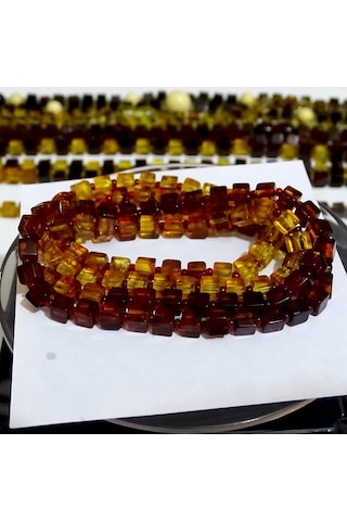 Polonya Pres Damla Kehribar Kolye N11.34934 Gri