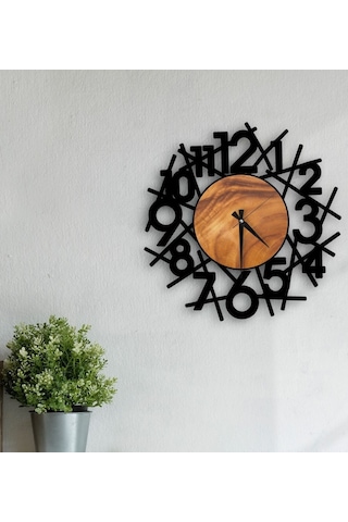 Bk Gift Dekoratif 45Cm Ahşap Duvar Saati-151