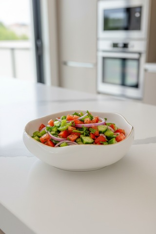 Şık 25 Cm Yaldızlı Salata Tabak 2 Kişilik Zahra Model Ev Ve Ofis İçin Dekoratif Beyaz