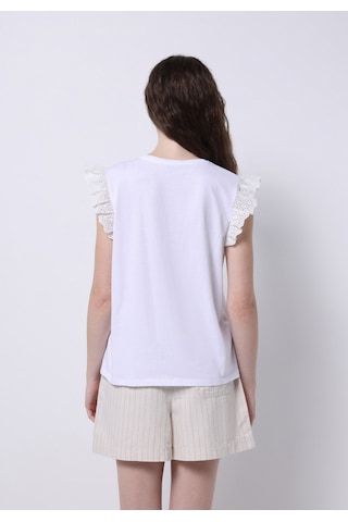 Colins Regular Fit Yuvarlak Yaka Düz Kadın Beyaz Kısa Kol Tişört Cl1074564 Q1.v2 Wht Beyaz
