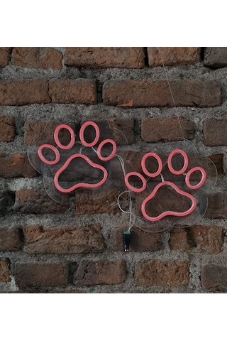 Pati İzi Neon Duvar Aydınlatması Şeffaf