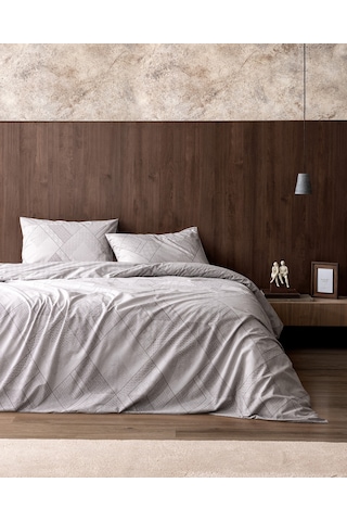 Aurelie Tek Kişilik %100 Pamuk Ranforce Baskılı Nevresim Takımı - Gri 8684427282687 Gri