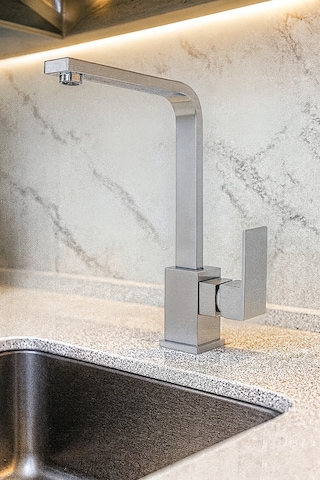 Krom 4lü Set Banyo Bataryası Eviye Bataryası Lavabo Bataryası Duş Tepe Yağmurlama Seti Özel Seri 2 Krom